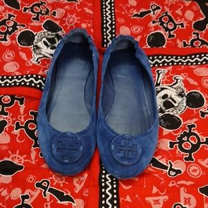 Tory Burch Blue Suede Flats
